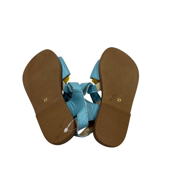 Mini Boden Kids Blue Sandals With Raffia Lion Motif Size 27 (10 US) - Picture 3 of 4
